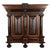 Baroque Cabinet Amsterdam Schapp, 5 Ebonized Columns, Pillow Fillings, Carved Chapters - Doors - Cornice, Secret Compartment, on High Feet, 1880 For Sale