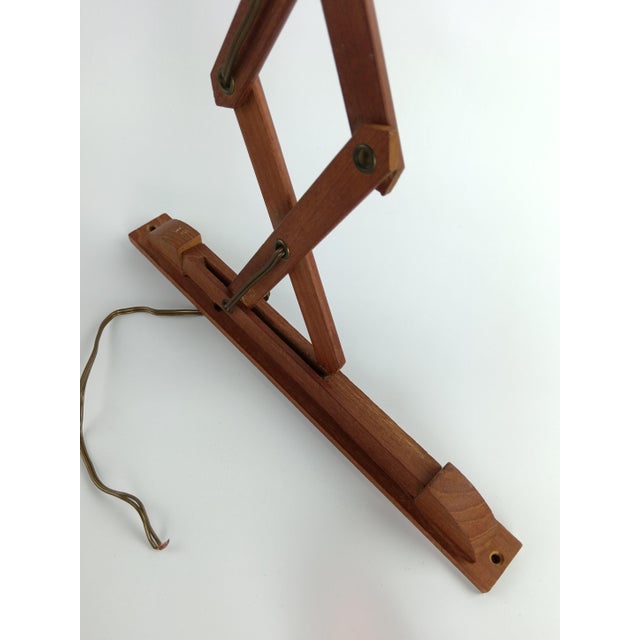 Scandinavian Scissor Lamp in Teak, 1960s For Sale - Image 10 of 14