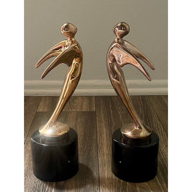 Vintage Figural Gold Telly Statues For Sale - Image 4 of 7