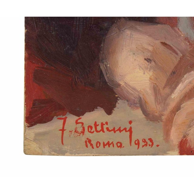 Modern Francesco Settimj, Portrait of Old Woman, Oil Painting, 1930s For Sale - Image 3 of 6