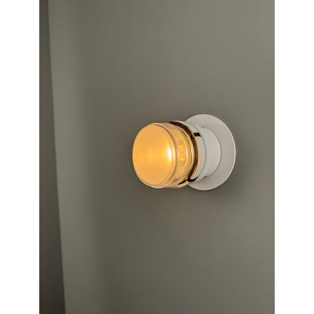 Joe Colombo 'Fresnel' Outdoor Wall Lamps for Oluce in White - a Pair For Sale - Image 12 of 18