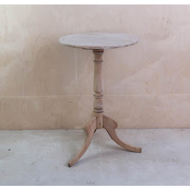 Small Antique Bleached Gustavian Style Round Side Table, 1850 For Sale - Image 6 of 7