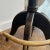 Black 1990s Vintage Italian Black Leather Seat Barstool With Wood and Brass Accent for the Footrest and Low Back For Sale - Image 8 of 13
