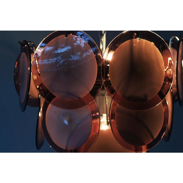 Metal Murano Glass Discs Chandelier from AV Mazzega, 1970s For Sale - Image 7 of 9