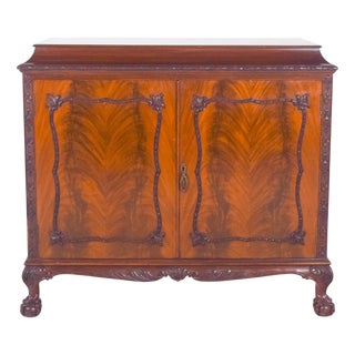 Antique English Sideboard with Bar For Sale
