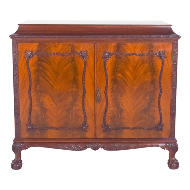 Antique English Sideboard with Bar For Sale