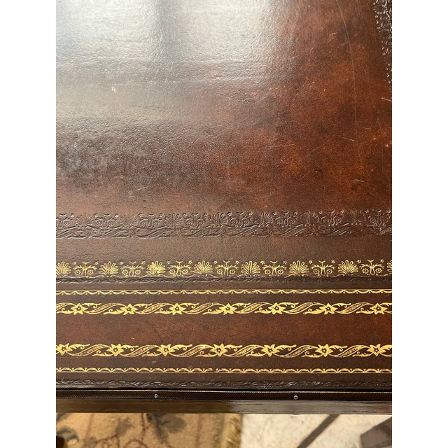1980s Vintage Maitland-Smith Leather Topped Writing Desk For Sale - Image 5 of 10