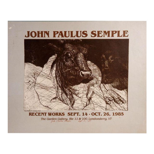 Vintage 1985 Signed John Paulus Semple Gallery Poster For Sale