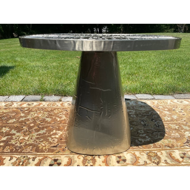 Silver Jonathan Adler Talitha Starburst Nickel-Plated Metal Accent Table For Sale - Image 8 of 11