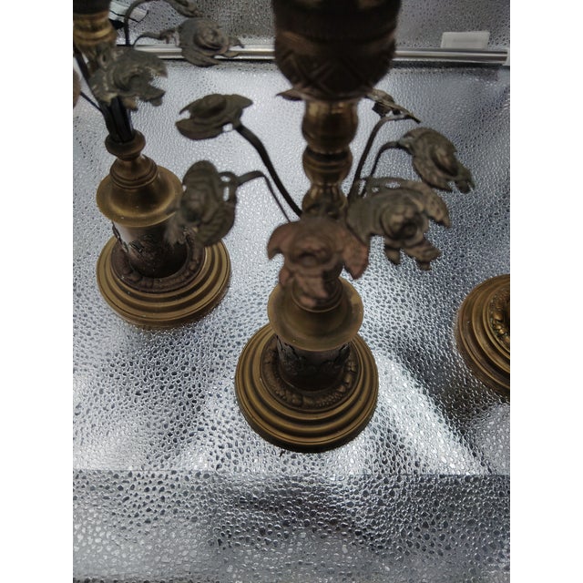 Antique Bronze Candleholders For Sale - Image 10 of 10