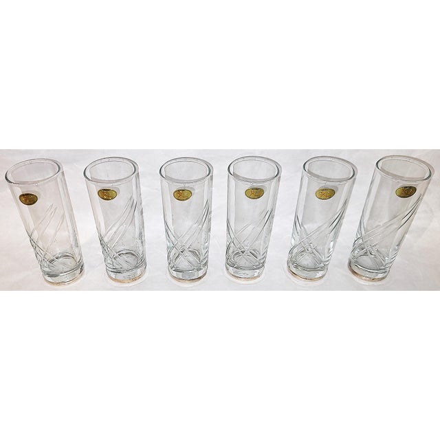 Metal 1980s Florentine Crystal and Silver Highball Glasses, Set of 6, by Locchi For Sale - Image 7 of 10