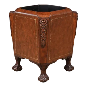 Vintage Faux Leather Waste Can