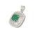 Mid-Century Modern 7.57ct Emerald Halo Pendant Necklace in 18k White Gold by VRJewels For Sale - Image 3 of 9