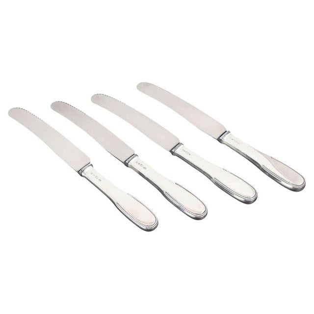 Dinner Knives in Silver and Stainless Steel by Evald Nielsen, 1930s, Set of 4 For Sale - Image 6 of 6