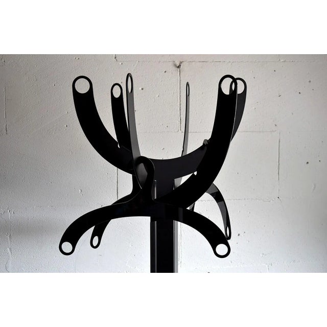 Italian Modernist Black Metal Coat Stand For Sale - Image 9 of 12