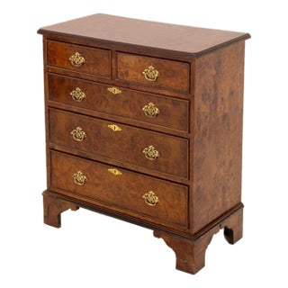 George II Style Burl Walnut Chest of Drawers For Sale