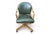 English Vintage McGuire Louis XVI Swivel-Tilt Desk Chair in Green Leather For Sale - Image 3 of 18