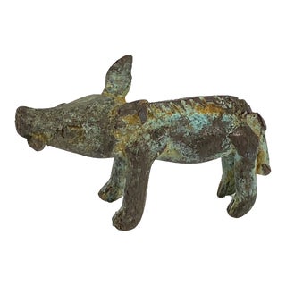 African Lobi Bronze Boar / Gold Weight For Sale