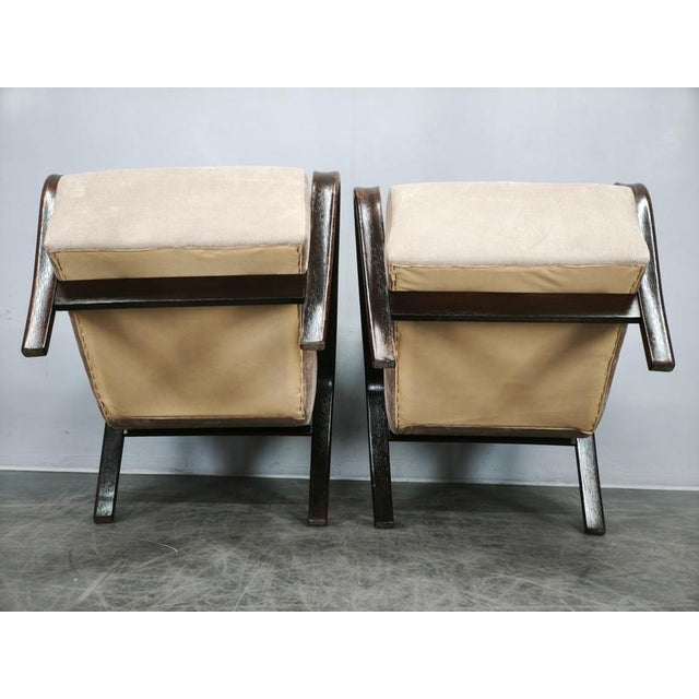Vintage Lounge Chairs by Kropáček & Kozelka for Interior Prague, 1940s, Set of 2 For Sale - Image 3 of 15
