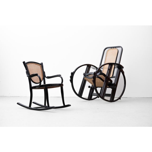 Black Art Nouveau Children's Rocking Chair by Marcel Kammerer for Gebrüder Thonet, 1910 For Sale - Image 8 of 18