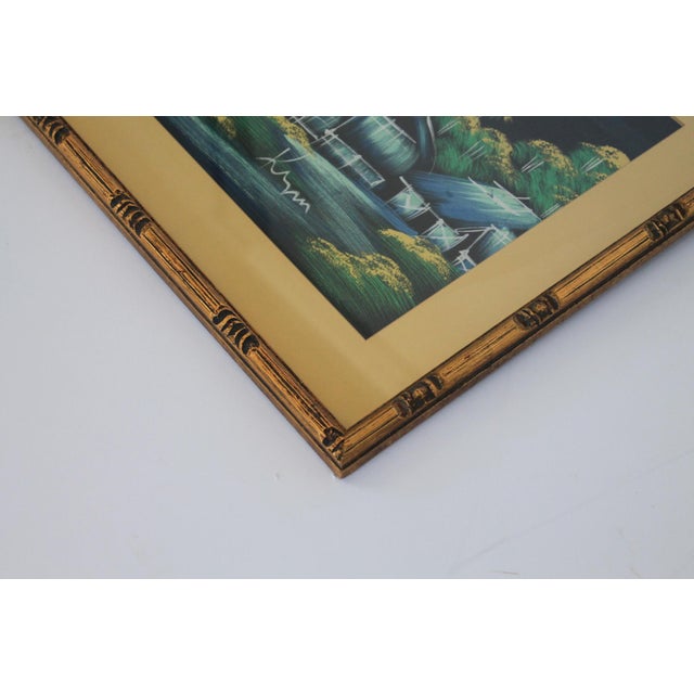 Vintage Hand-Painted Japanese Landscape Artwork on Silk For Sale - Image 4 of 7