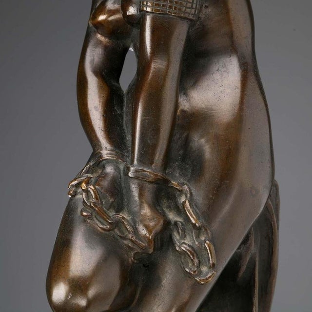Copper Slave Bronze Sculpture in the style of Giacomo Ginotti For Sale - Image 8 of 13