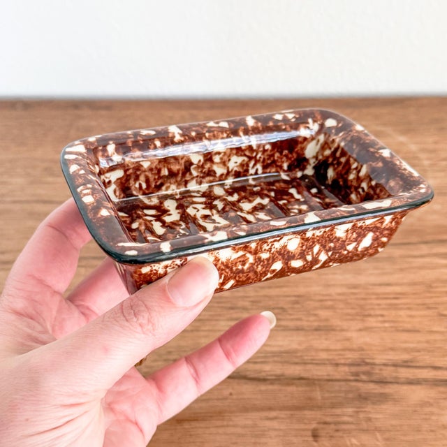 Vintage Stangl Brown Splatter Town and Country Soap Dish For Sale In Dallas - Image 6 of 9