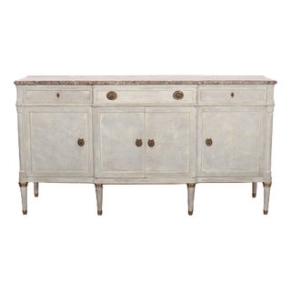 French Marble Top Sideboard, 1890s For Sale