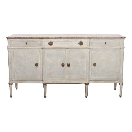 French Marble Top Sideboard, 1890s For Sale