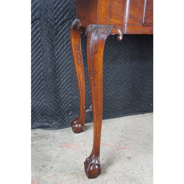 Antique George II Style Chippendale Mahogany Flip Top Claw Foot Card Game Table For Sale - Image 15 of 17