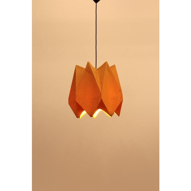 Orange Vintage Fabric Hanging Lamp, 1960s For Sale - Image 10 of 14