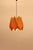 Orange Vintage Fabric Hanging Lamp, 1960s For Sale - Image 10 of 14