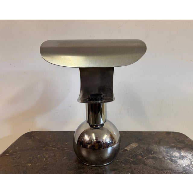 Silver Sculptural Chrome Table Lamp, 1960s For Sale - Image 8 of 11
