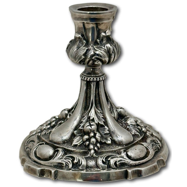 Metal Antique Fine & Beautiful Victorian Tiffany & Company Heavy Solid Cast Silverplate Candlesticks - A Pair For Sale - Image 7 of 18