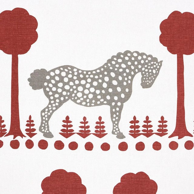 Mid-Century Modern Sample - Schumacher Polka Dot Pony Fabric in Red For Sale - Image 3 of 5
