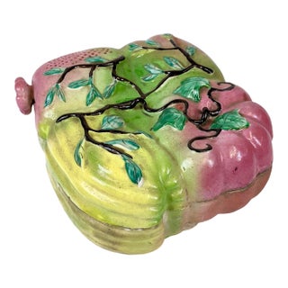 19th Century Chinese Large Porcelain Box of Four Fruits For Sale