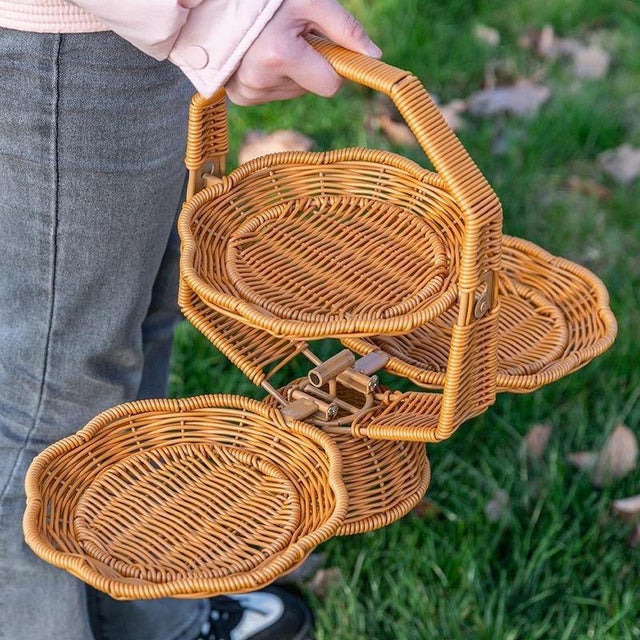 Folding Rattan Basket For Sale In Chicago - Image 6 of 7