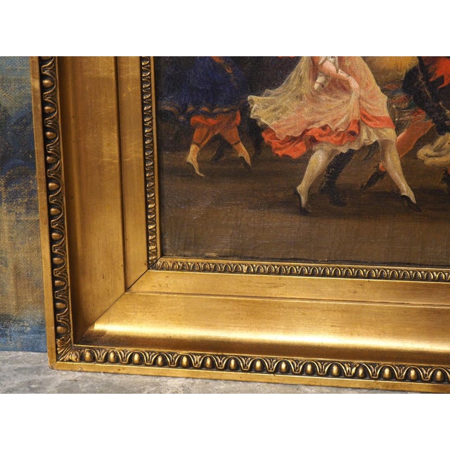 The Masquerade Ball, a 19th Century Oil on Canvas Painting in Giltwood Frame For Sale - Image 4 of 18