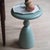 Round Sage Green Side Table with Baluster Detailing Metal For Sale - Image 5 of 5