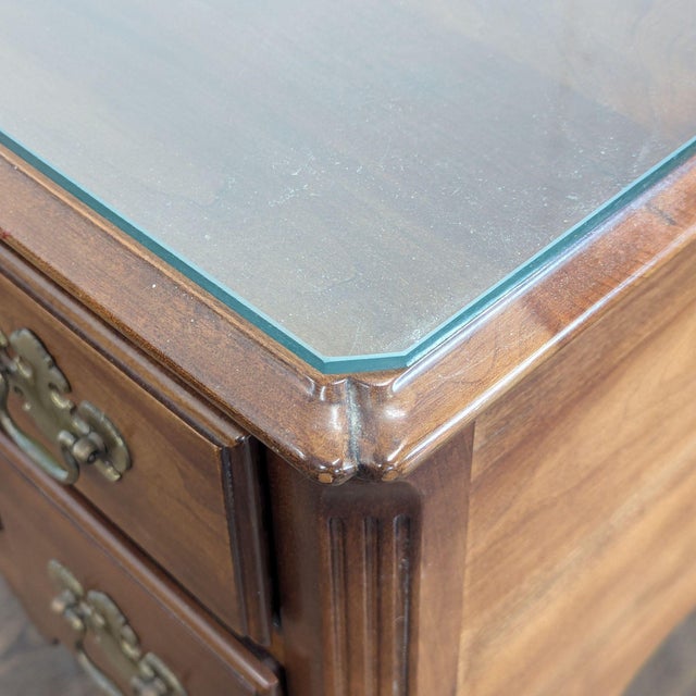 Chippendale Style Lowboy Chest With Brass Hardware For Sale - Image 9 of 10
