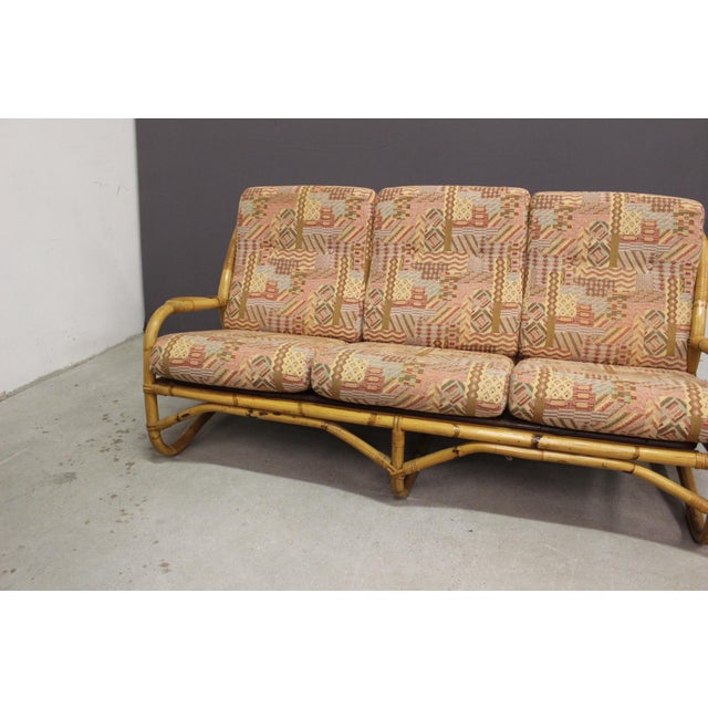 Rattan 3-Seater Sofa, 1970 For Sale - Image 3 of 11