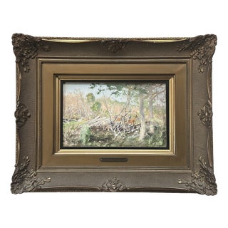 Deer in the Forest, Hunting Gouache by the German Hunting Painter Kröner For Sale