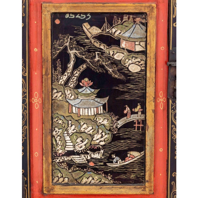 Early 20th Century Chinese Lacquer Temple Cabinets, Pair For Sale - Image 5 of 15