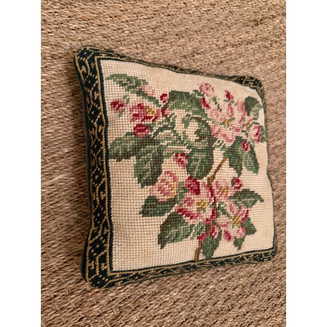 Traditional Vintage Needlepoint Pillow For Sale - Image 3 of 6