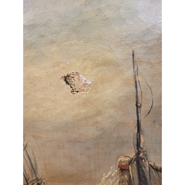 Pair of 19th Century Nautical Paintings For Sale - Image 4 of 12