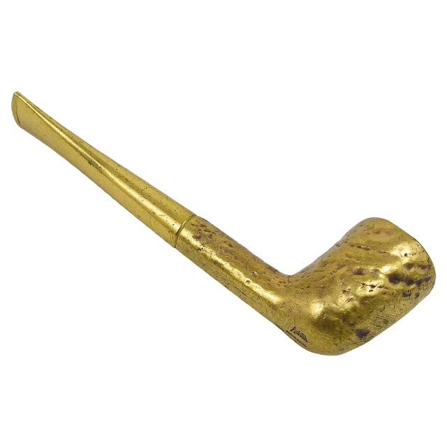 Modernist Brass Pipe Paperweight attributed to Carl Auböck, Austria, 1950s For Sale