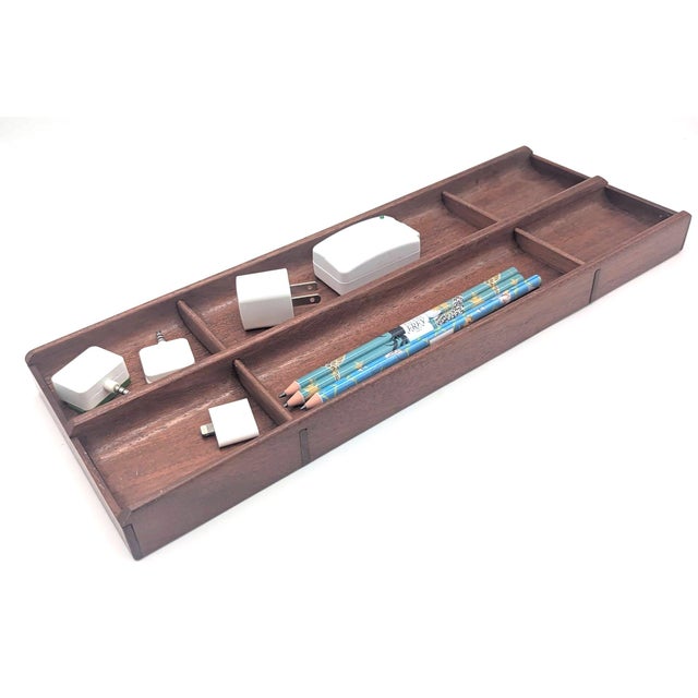 Mid 20th Century Danish Teak Wood Drawer Tray Organizer or Vide Poche For Sale - Image 9 of 11