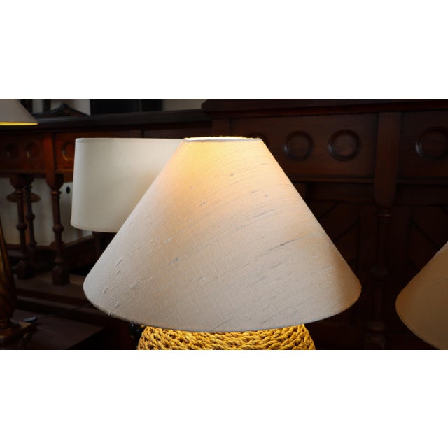 Large Lombok Natural Rattan Woven Table Lamps, 2010s, Set of 2 For Sale - Image 9 of 12