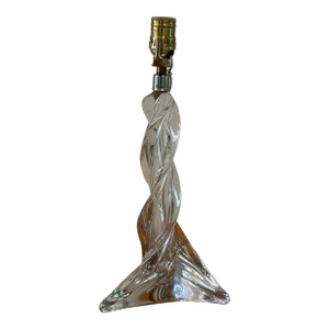 Vintage French Twisted Glass Table Lamp