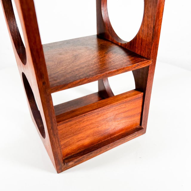 Brown Modern Rosewood 5 Bottle Wine Holder Stand in Exotic Wood For Sale - Image 8 of 11